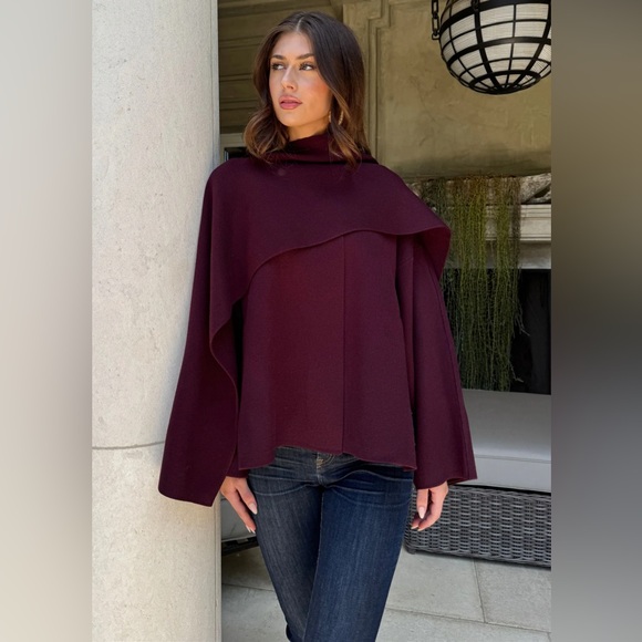 Jackets & Blazers - NWT Benaar Adira Asymmetrical Cape Jacket – Eggplant | One Size